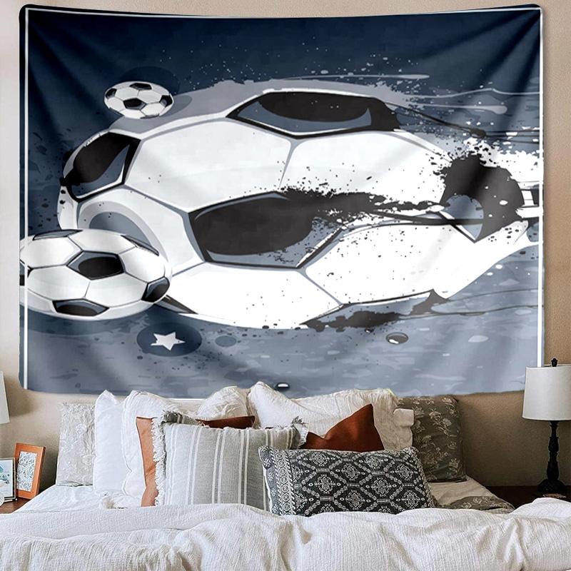 Soccer Ball Pattern Background Tapestry Room Decoration Wall Hanging for Living Room Bedroom, dormitory, Birthday and Christmas gifts