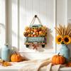 Rustic Pumpkin Truck Door Ornament Harvest Hanging Sign for Front Door, Wooden Fall with Distressed Wood Hemp Rope, Farmhouse Welcome Sign,