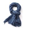 Sciarpa da uomo in cotone e lino tinta unita europea e americana - Autunno/Inverno Tie-Dye Giapponese Coreana Strisce Decorazione in Seta.