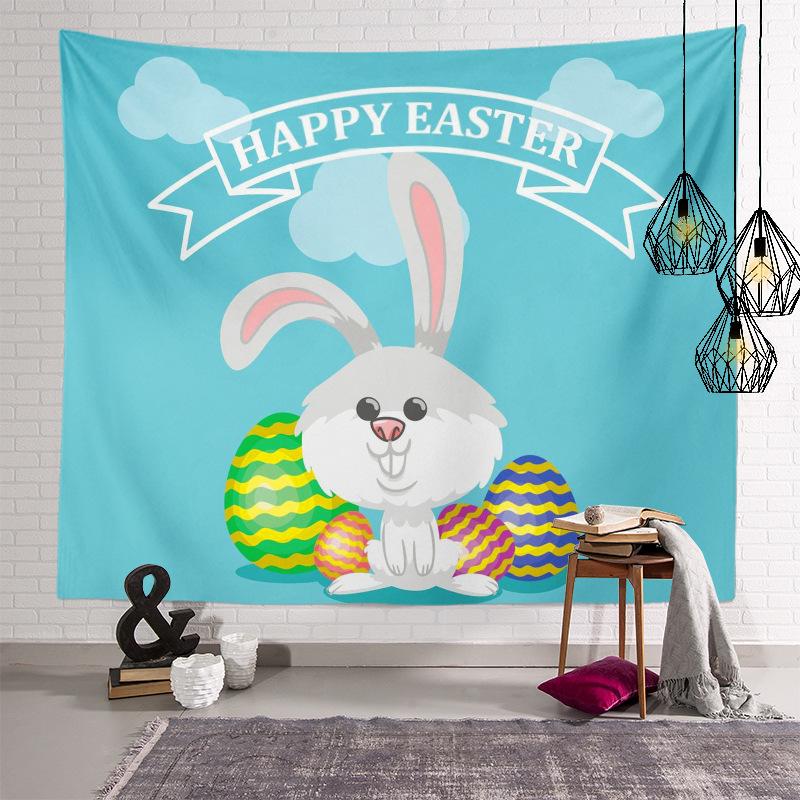 Home Decoration Easter Series of Easter Egg Printing Polyester Tapery Tapestry Is Suitable for Bedroom Living Room Tapiz