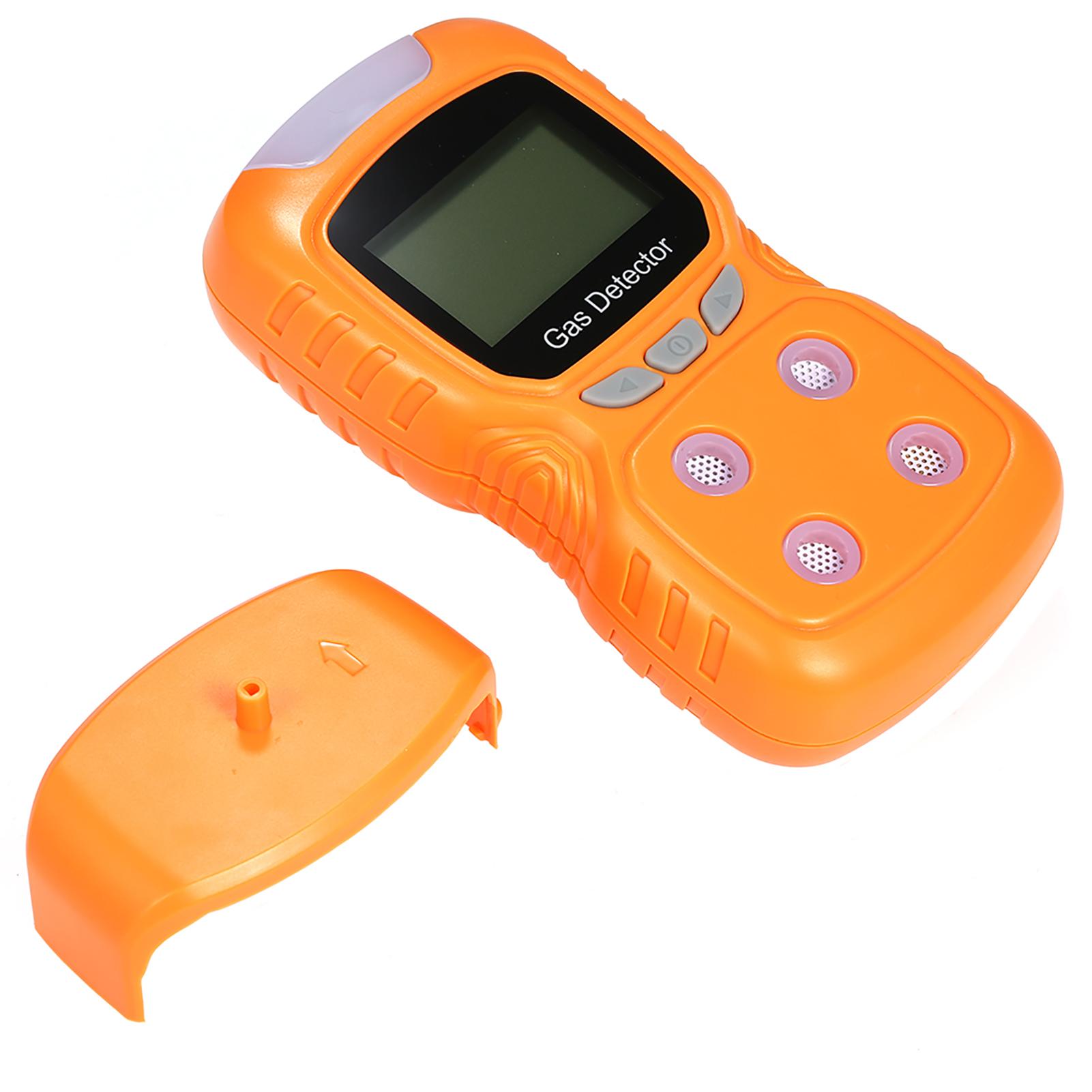 4 in 1 Gas Detector CO Monitor Digital Handheld Toxic Gas Carbon Monoxide Detector Hydrogen Sulfide Gas Tester with LCD Display Sound+ Light Vibration