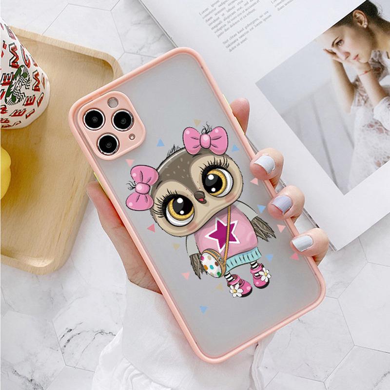 

Cute Owl Phone Case For iPhone 12 13 Pro Max Mini X XS XR Back Cover For iPhone 14 7 8 Plus SE2 15 11 Pro Max Shockproof Fundas iphone11 pro