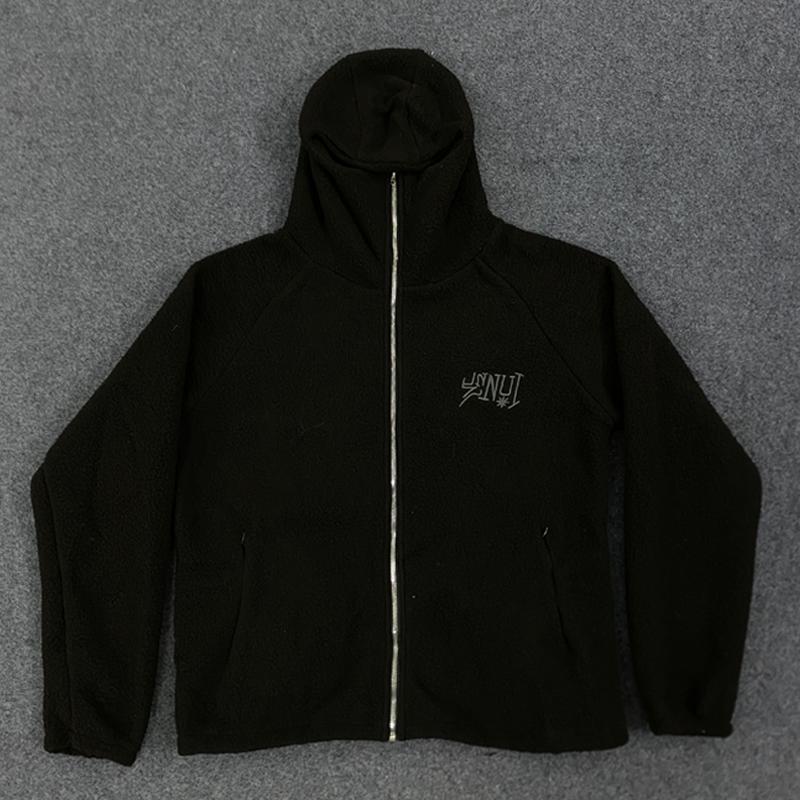 Y2K letter trendy casual loose autumn and winter high neck warm hooded zipper sweatshirt