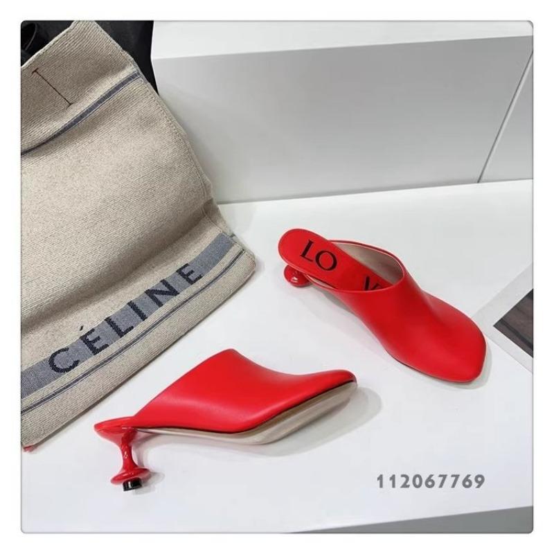 

Элегантные женские шлепанцы с квадратным носком, модные сандалии на среднем каблуке из кожи, обувь-мюли, новый тренд 2025, весенние дизайнерские туфли для платья, женская обувь 35 красный
