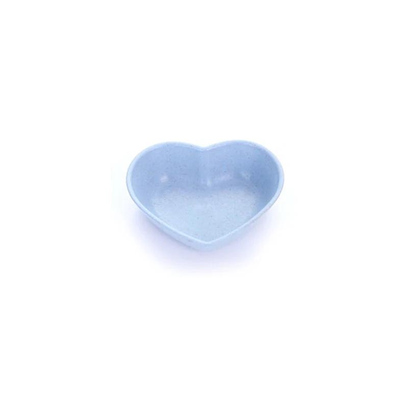 Dinnerware Mini Bowl Love Heart Shape Wheat Straw Bowls for Food Tableware Vinegar Seasoning Bowls Kitchen Supplies