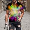 3D Digitaldruck T-Shirt Teenager Herren Kurzarm Oberteil Vielseitig Atmungsaktiv