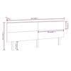 VidaXL Headboard Black 204x6x82.5 Cm Solid Pine Wood 819194