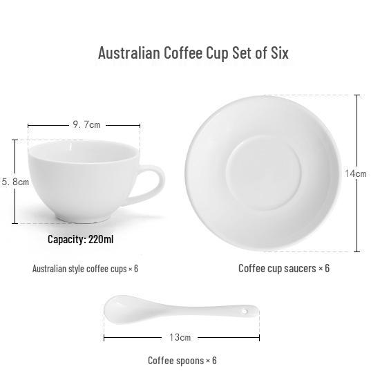 Elegant White Ceramic Coffee Cup & Saucer Set with Spoon – Ideal for Home or Hotel Use