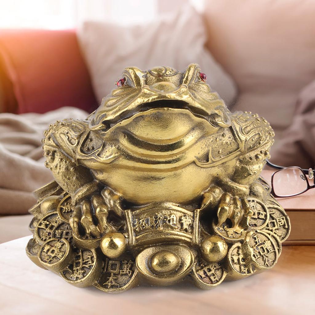 Brass Golden Toad Three Legged Toad Lucky Pray Decoration Shop Parlor Opening Gift (1)