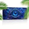 Mystical Fantasy Blue Floral Eye Aluminum Tin Painting License Plate Shape Psychedelic Metal Wall Art Decor for Bedroom Gothic