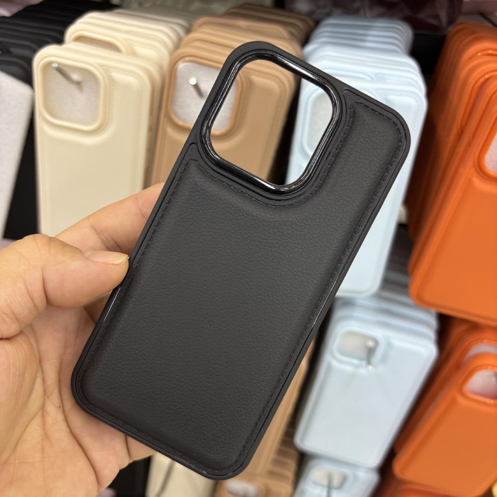 

Soft TPU Leather-Feel Phone Case for iPhone 11 to 17 Pro Max 14 Pro Max