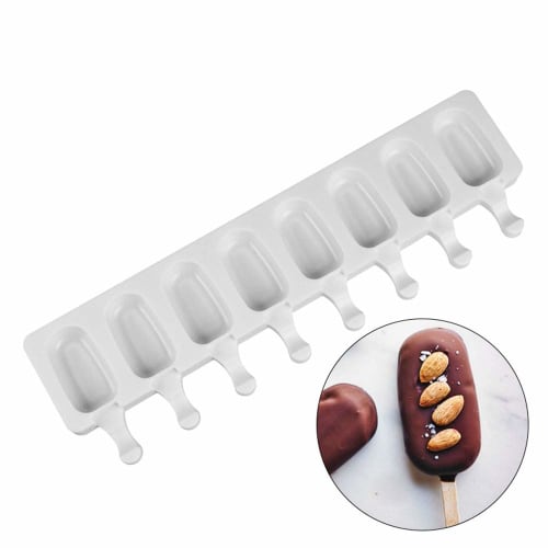Kingsie Silicone Popsicle Maker, 8-Cavity Popsicle Mold, Ice Cream Mold, for DIY Confectionery, Home Use