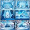 Magical Frozen Ice Princess Castle Backdrop Winter Wonderland Design Christmas Girls Birthday Party Photo Background Supplies