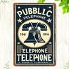 Vintage Telephone Logo Metal Tin Sign Retro Wall Decor Rustic Bar Cafe Garage