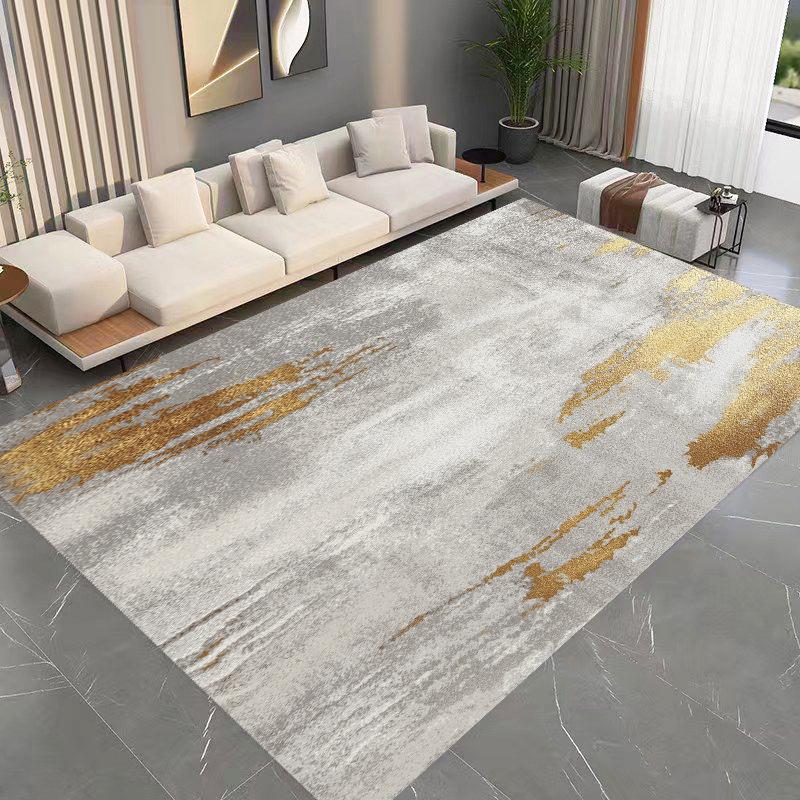 Ink Splash Style Imitation Cashmere Rug - Stain-Resistant Living Room or Bedroom Carpet, Large Area Coverage