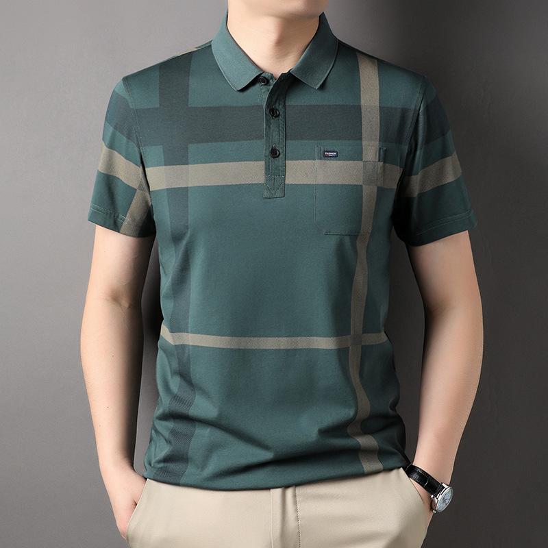 Young and Middle-aged Casual Lapel Half-sleeved Men's Cotton T-shirt Summer Breathable Thin Short-sleeved Polo Shirt