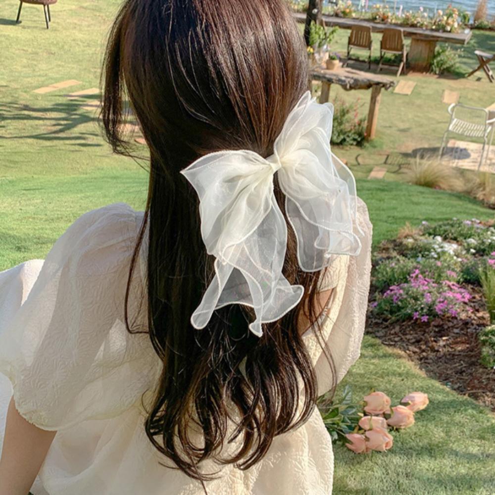 Ribbon Bowknot Hair Clips Barrettes Girls Headwear Sweet Spring Clip  Women Ponytail
