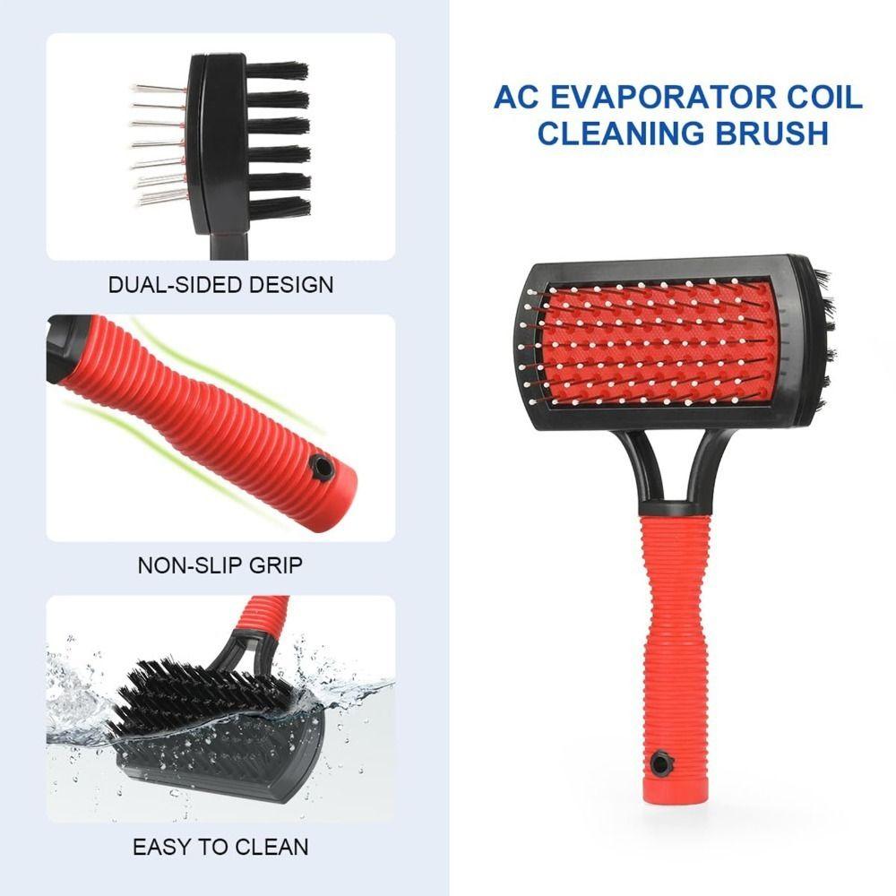 Cleaning Kit AC Coil Cleaning Brush Double-Sided Evaporator Coil Cleaner Brush  Radiator