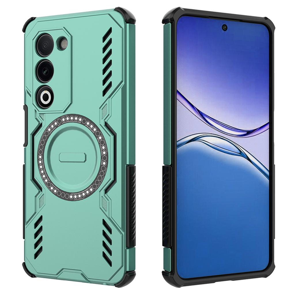 For Oppo A5 5G Magnetic Case Butterfly Armor Hollow Heat Dissipation PC+TPU Phone Cover