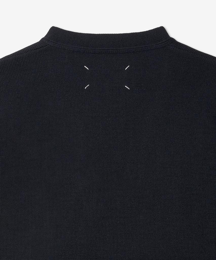 Maison Margiela 4-Stitch Virgin Wool Cardigan - Navy / S50Hp0015M13061511