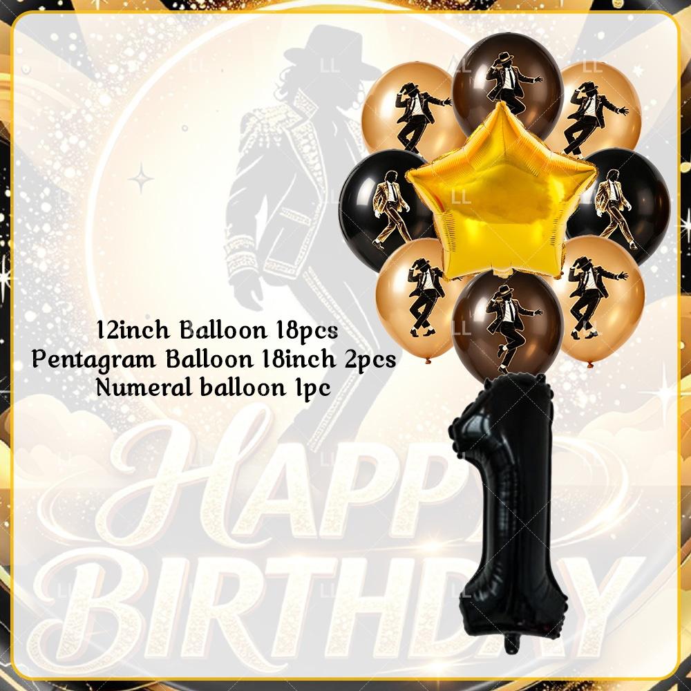 Michael Jackson Fans Birthday Party Decoration Retro 80s 90s Music Banner Tableware Cups Plates Napkin Tablecloth Supplies Gift