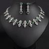Women's Light Luxury Design Fashionable And Elegant Zircon Water Drop Necklace Earring Set Versatile And Unique Design Sense Set