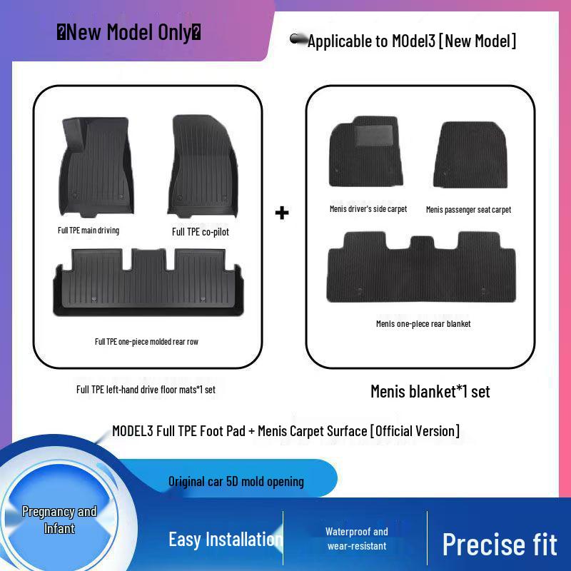 Tapis de sol TPE Haut de gamme pour Tesla Model Y/3 - Accessoires Auto Personnalisés