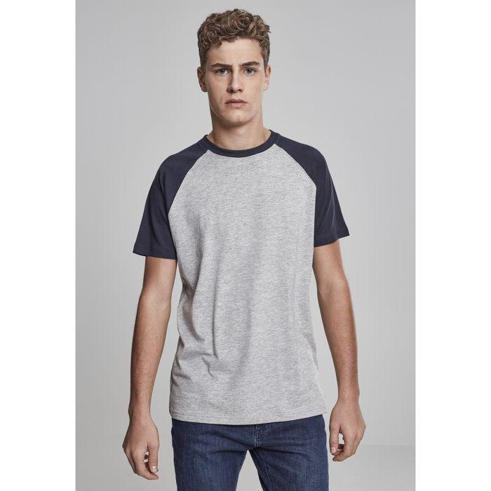 T-shirt - URBAN CLASSICS - Raglan Contrast 2.0 - Marron foncé/Vert bouteille - 100% coton - Manches courtes