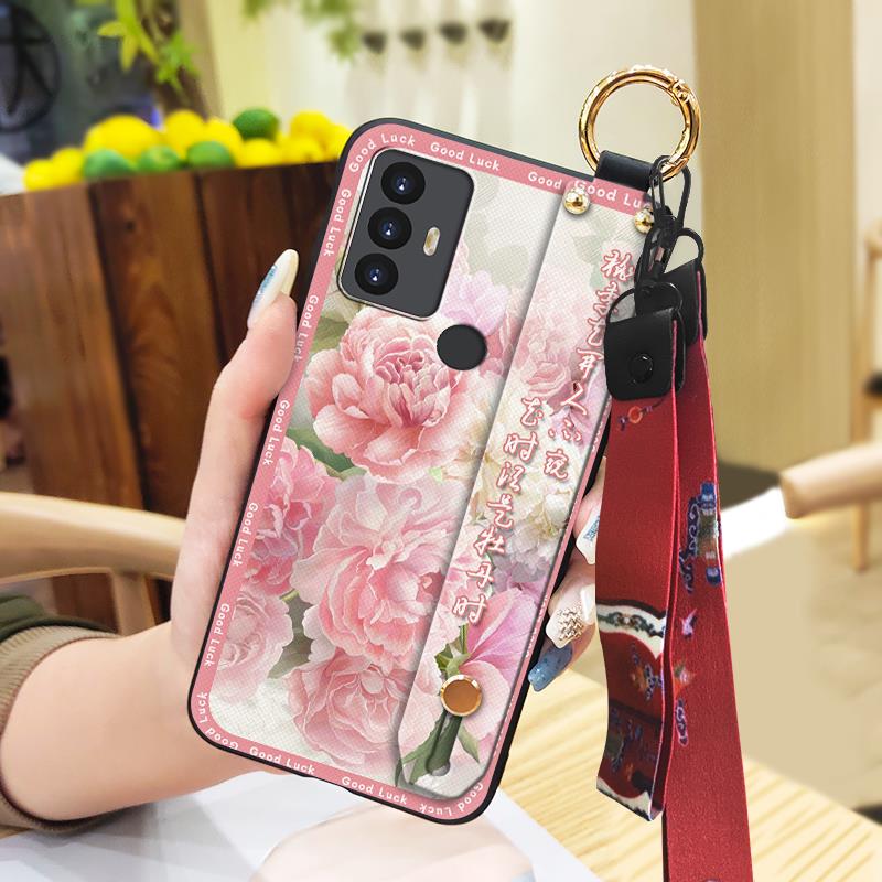 For Mom Soft case Phone Case For TCL 30SE/30E/306/305/Sharp Aquos V6/V6 Plus Anti-knock Wrist Strap Fashion Kickstand