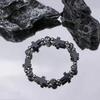 Stone Cross Natural Black Beaded Bracelet For Couples Minimalist Cold Wind Style