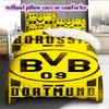 Voetbal Logo Patroon Beddengoed Dekbed Set Dekbedovertrek Kussensloop Huisdecoratie Verjaardagscadeau (1*dekbedovertrek+ 2*kussensloop, zonder vulling)