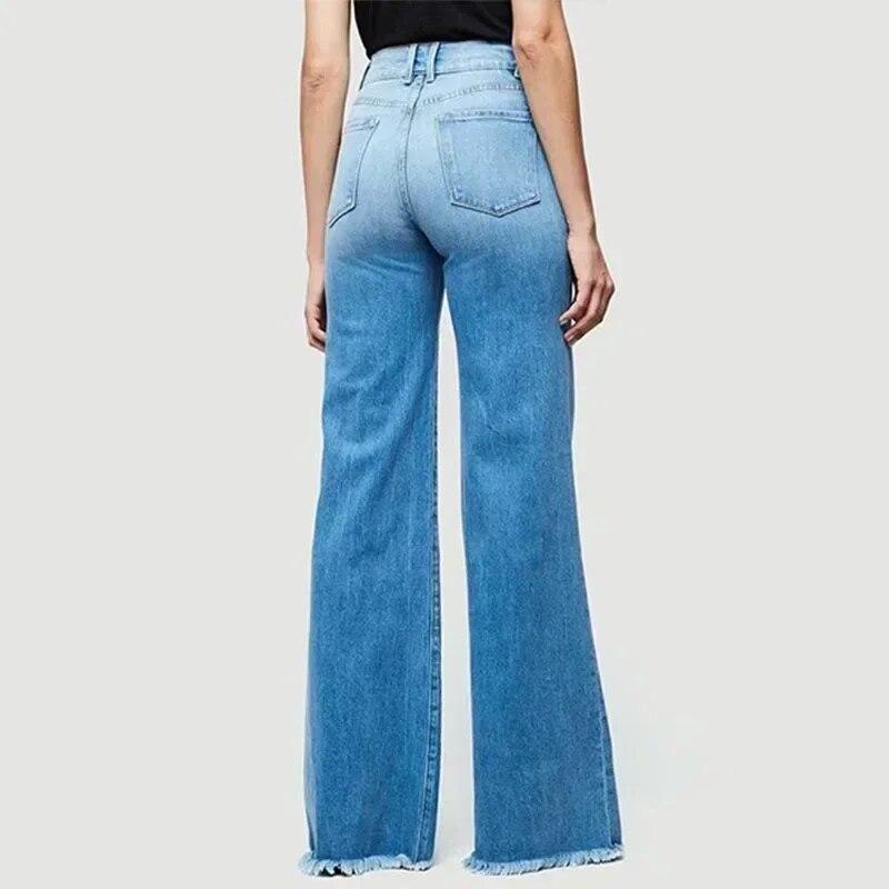 Móda Slim Fit Flared Nohavice Ležérne Dlhé Nohavice Džínsové nohavice do polovice pása Ženy Streetwear Jeseň Elegant Office Lady 30200