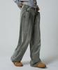 UNKNOWN PLANET Custom One-Pleat Wide Corduroy Pants Washed Khaki