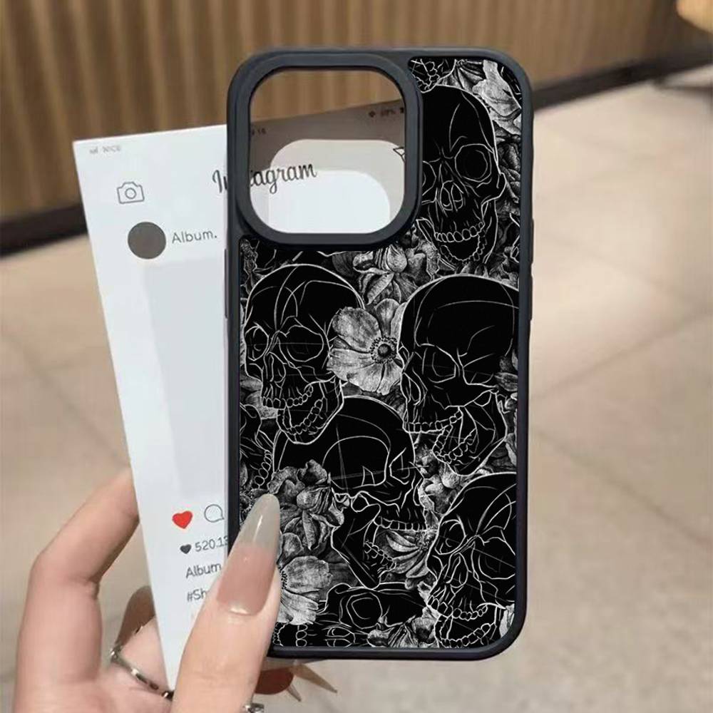 Skull Gothic Creepy Pastel Goth For iPhone 17 16 Pro Max Air 13 12 Mini 14 15 Plus 11 PC+TPU Back Cover