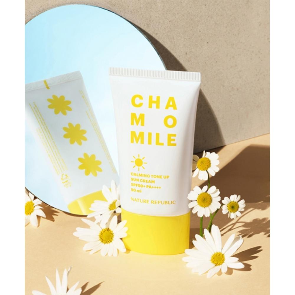 Nature Republic [3 Pack] Chamomile Calming Tone Up Sun Cream Spf 50+ Pa++++