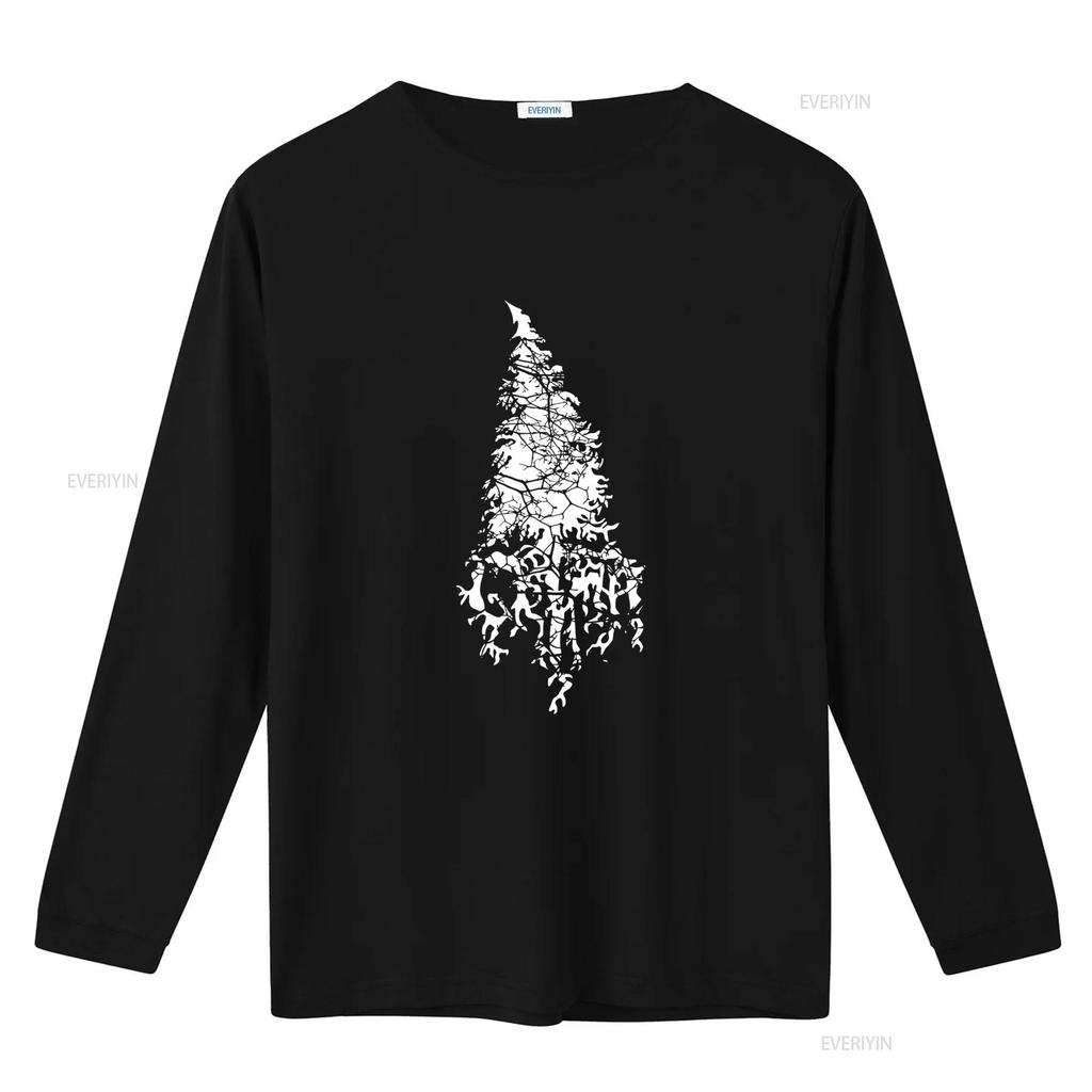 GRIMA MERCH Atmospheric Black Metal Tree Print T Shirt for Men Made in Australia Sizes S 2XL vintage Washed Casual Comfortable