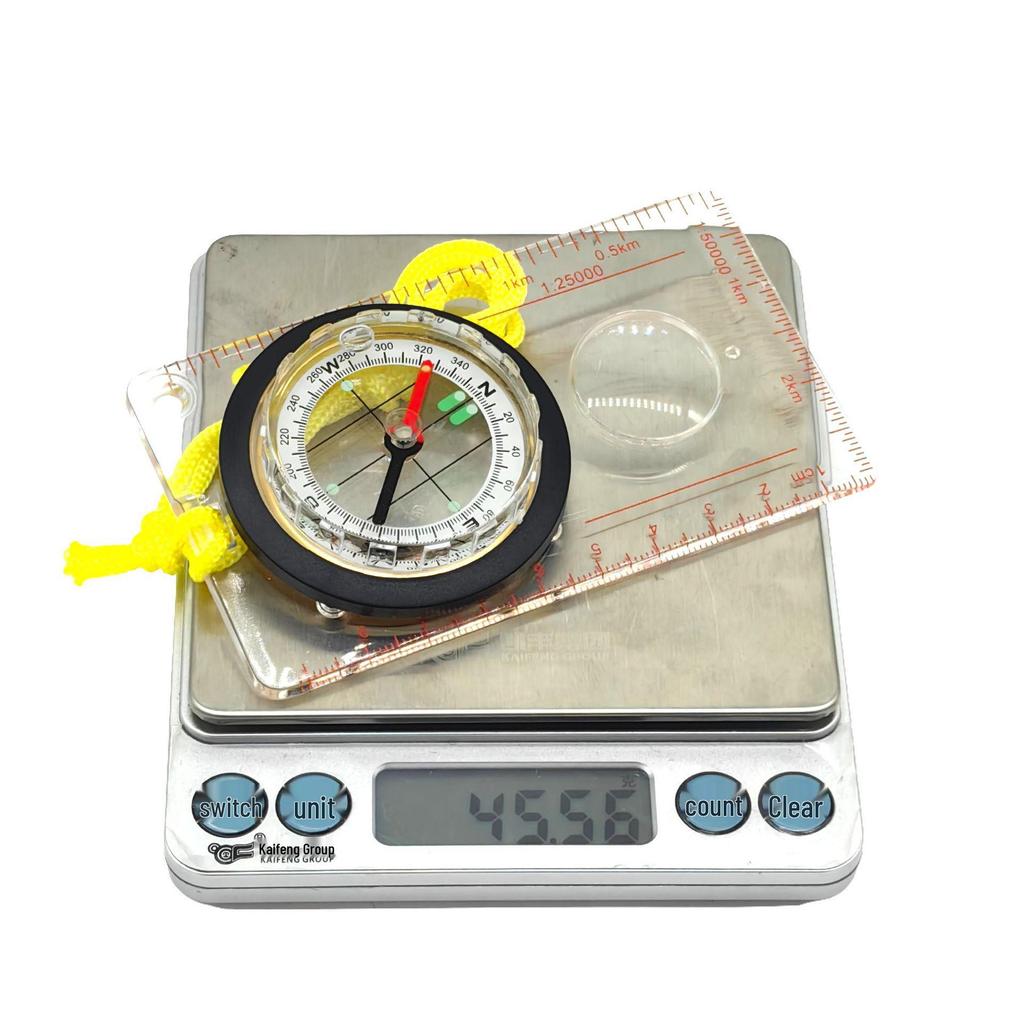 Outdoor Compass with Map Ruler, North-Seeking Navigation, Magnifying Glass, Scale Ruler - Ideal for Student Teaching.