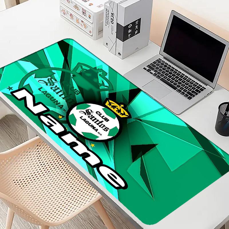 Custom Name Personalized Club Santos Laguna Pattern Mousepad, Laptop PC Desk Mat, Decorative Desk Mat for Home Keyboard Pad Gift