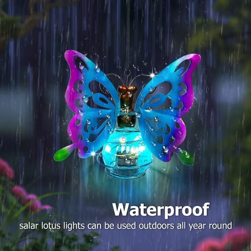 Hanging Solar Lights for Home Garden Decorative Lights Butterfly Pendant Lights Solar Lights for Lawns, Tree Branches, and Porches