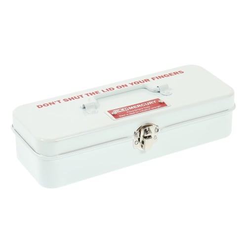 

Mercury Tin Mini Tool Box, White, MEBUMTBW, Authorized Dealer