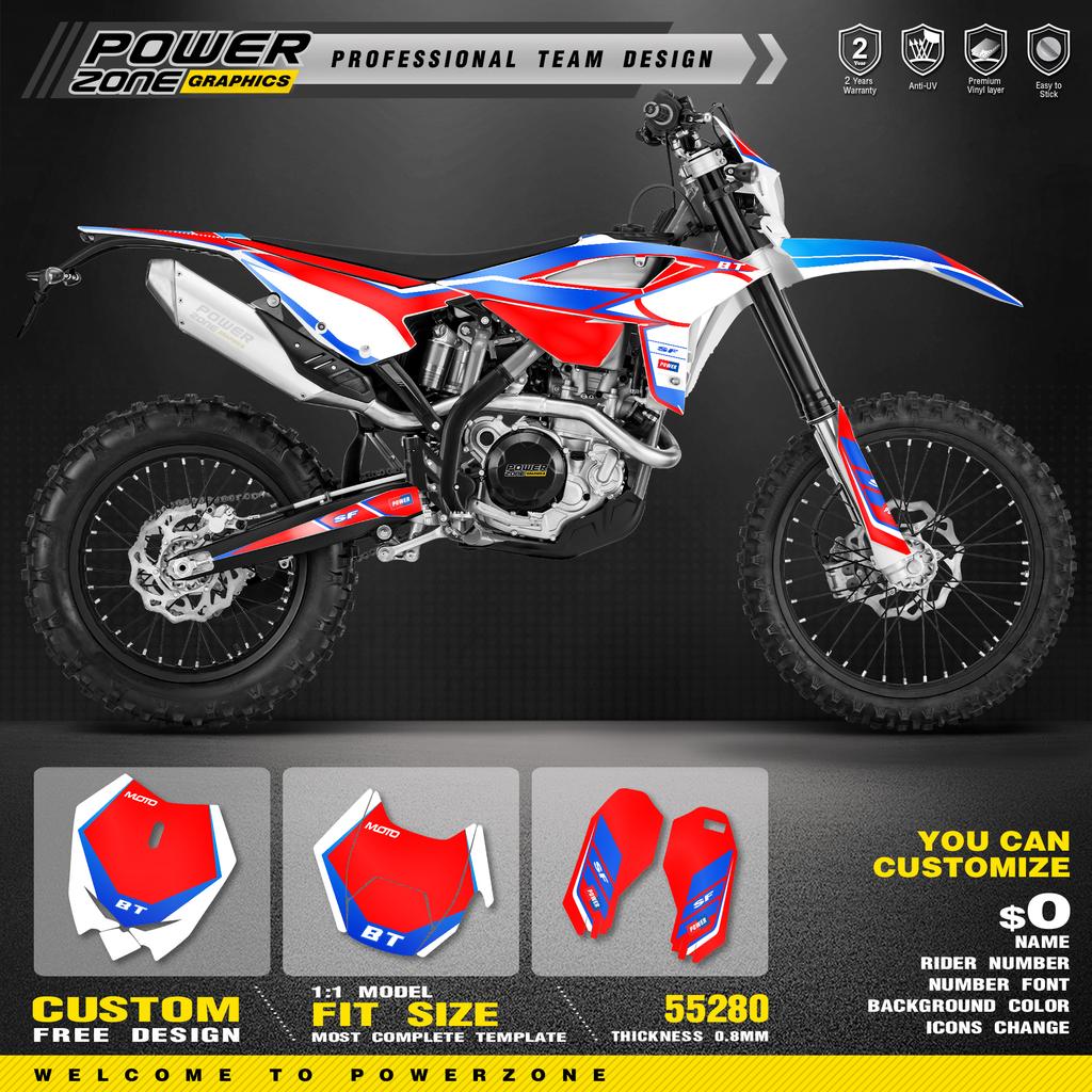 PowerZone Custom Team Graphic Decal Sticker Kit For BETA 2020 2021 2022 RR RR-S 125 200 250 300RR 350 390 430 480 RR-S RX 20