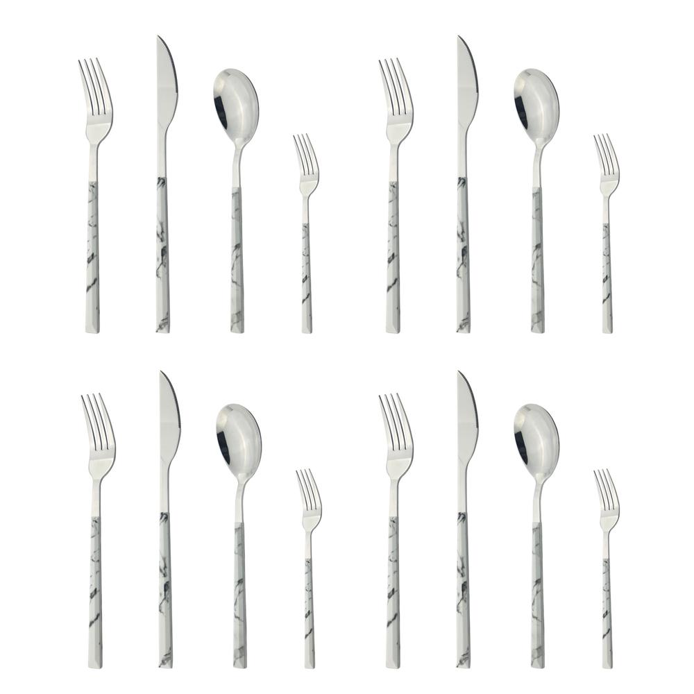 4/16 stücke Geschirr Splitter Edelstahl Set Messer Gabel Löffel Marmor Textur Home Küche Besteck Besteck Geschirr Set