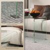 Glass Coffee Table, Rectangular, Tempered Glass, Rounded Edges, Transparent
