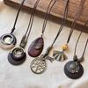 New Chinese Zen Long Round Necklace Ethnic Style Stacked Sweater Chain Bohemian Accessories