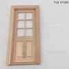 1Pcs Unpainted Wood Door 1/12 Dollhouse Miniature DIY Accessories Model Toys