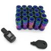 Neo Chrome Concealed Heptagon Formula Steel Wheels Lock Lug Nuts