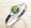 Peridot 925 Silver Plated Bangle 7" Charming Jewelry Limited Stock Deal Z3L26