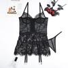 Sexy Lace Lingerie Sets Exotic Sleepwear See Through Night Dress Sexy Nightwear and G-String Thongs Fantasy Underwear for Women