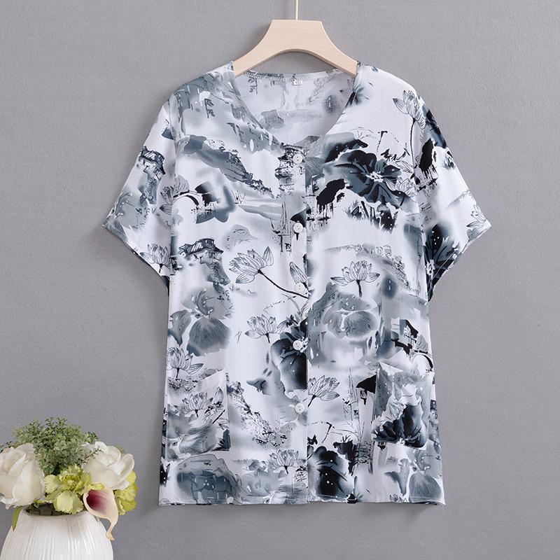 

Летний топ женский кардиган тонкий короткий рукав плюс размер женская блузка летняя свободная винтажная одежда 5XL