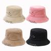 Fashion Unisex Fisherman Hat Solid Color Hip Hop Metal Pin Ring Bucket Hats Outdoor Travel Panama Bob Cap Wholesale